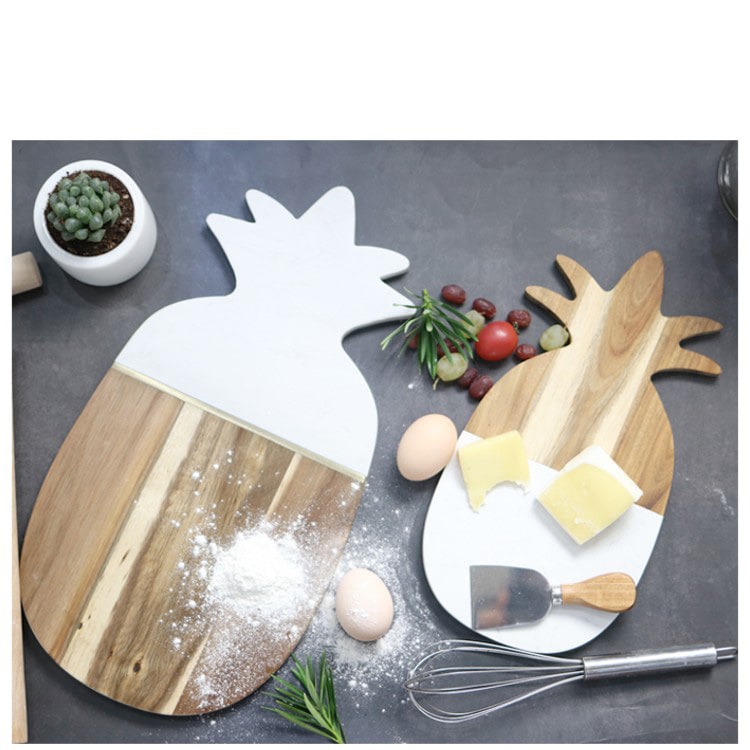 大理石カッティングボード パイン型 キッチン用品 まな板 大理石